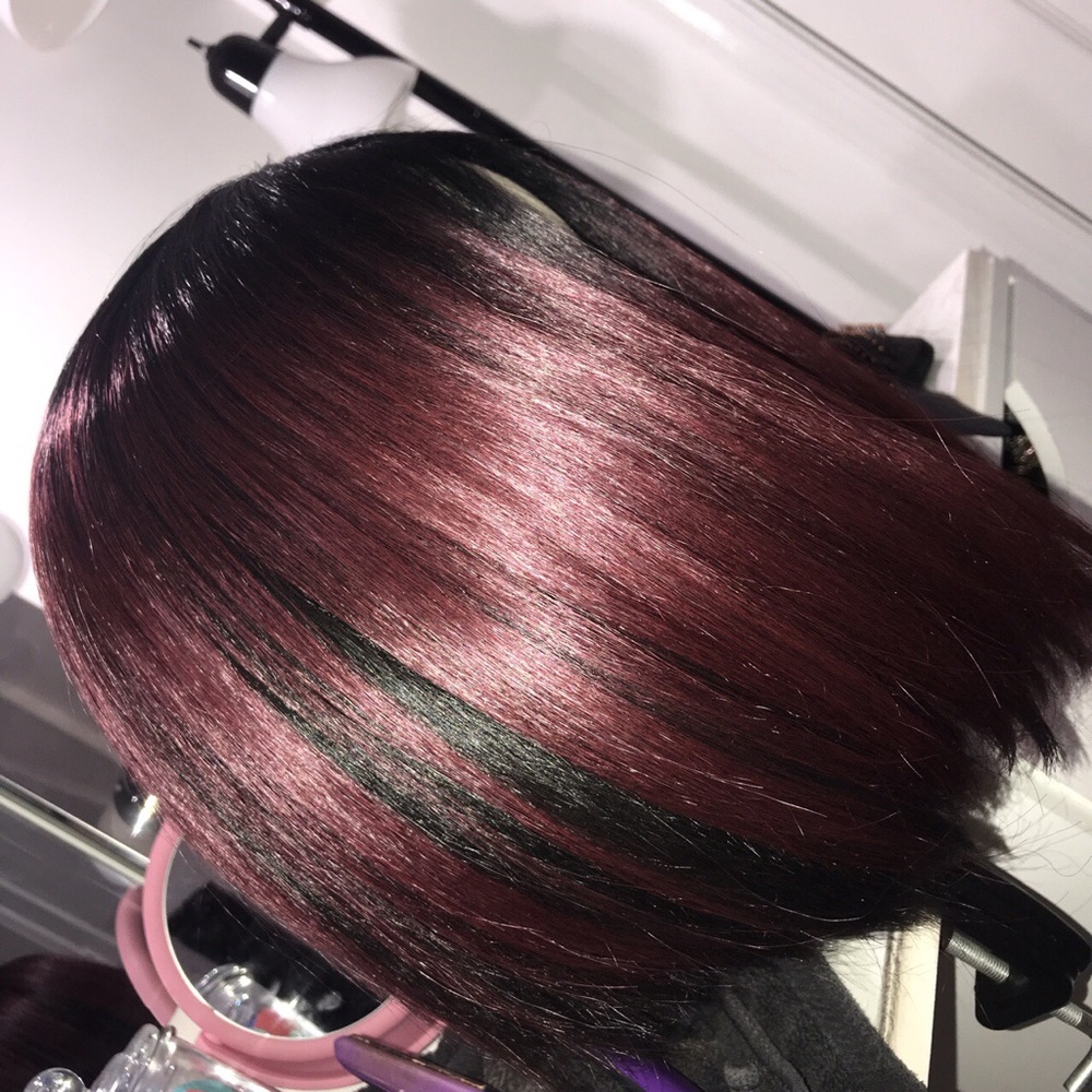 Burgundy bob wig